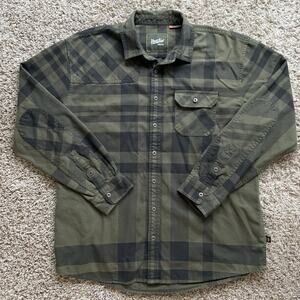 Howler Brothers Harkers Flannel Mega Plaid Green Button Up Shirt Men’s Size XL
